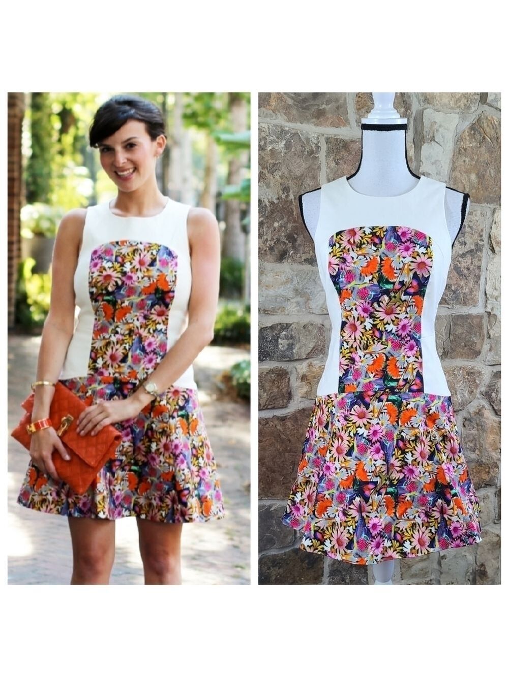 NWT Revolve Tibi 4 Potpourri Floral Denim Dress